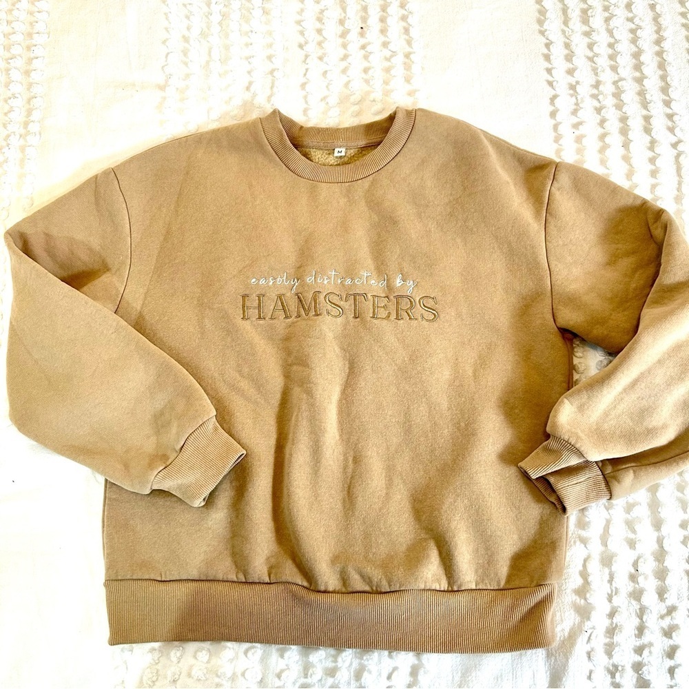Tan Hamster Sweatshirt Size M - Picture 2 of 9